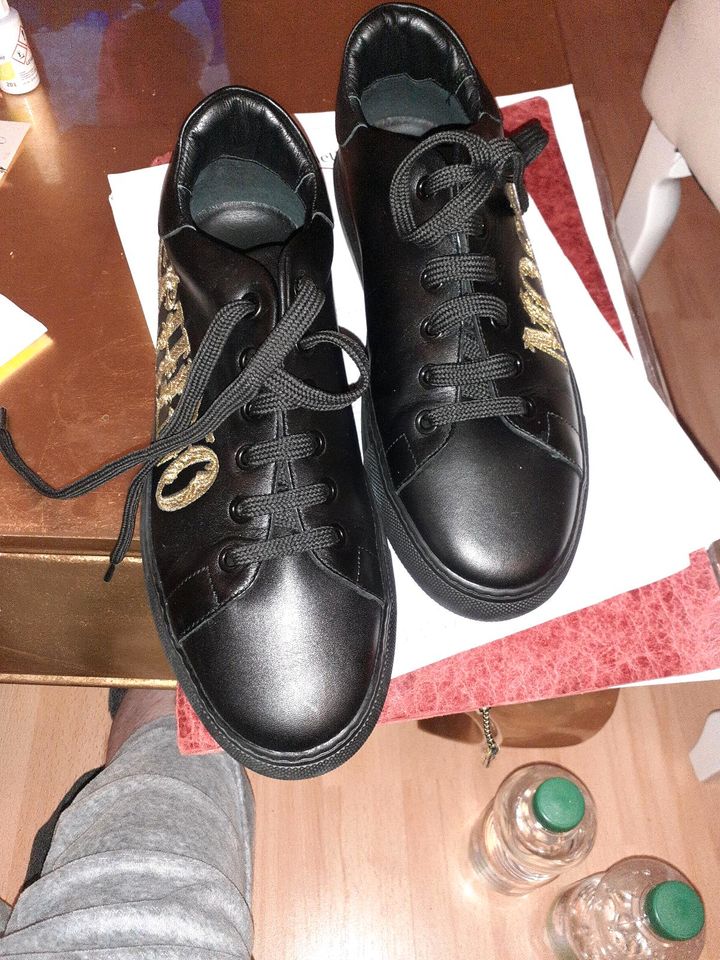 MOSCHINO SNEAKER, LEDER schwarz 38 in Dortmund