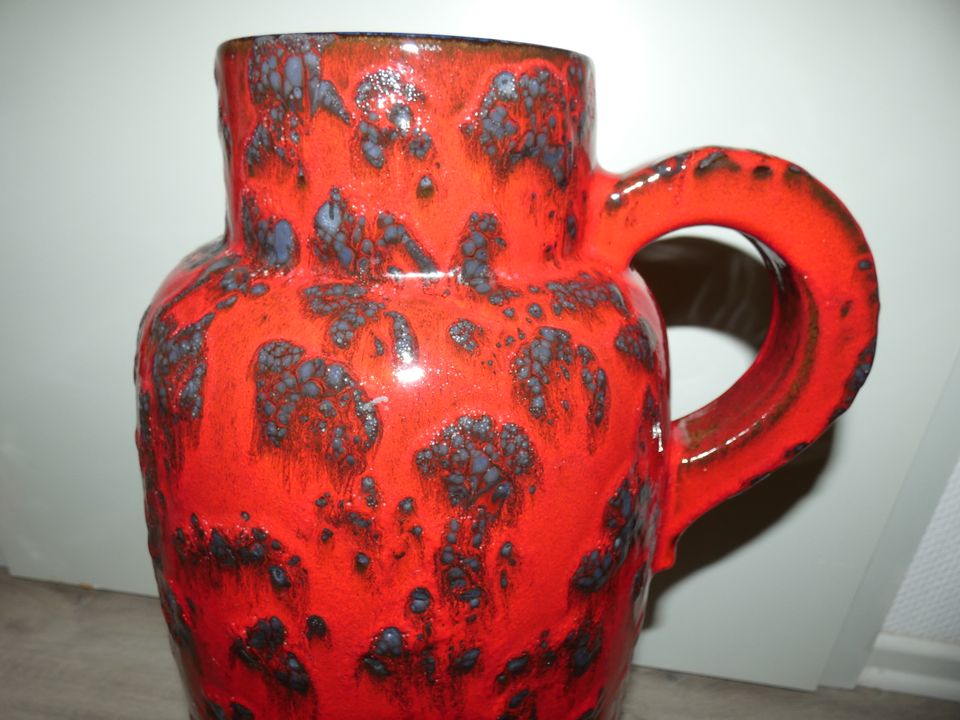 Vintage Fat Lava Bodenvase rot grau 1a Vase 420-57 W-Germany in Mülheim (Ruhr)