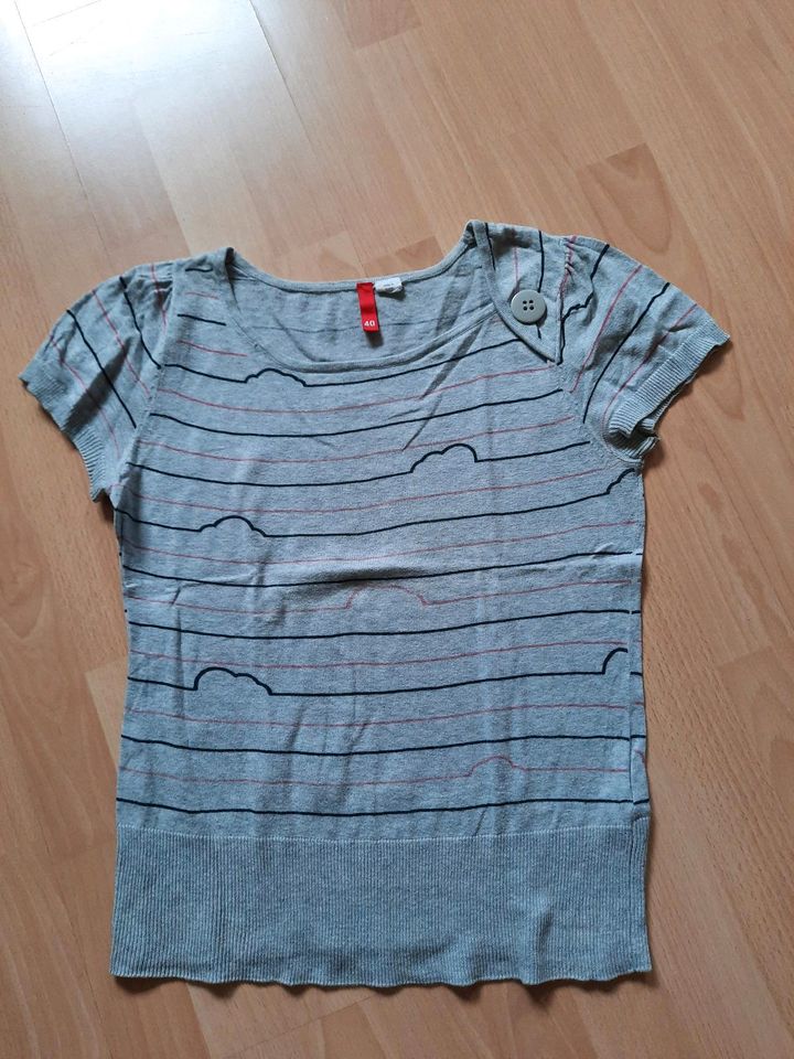 Pullover mit kurzem Arm, grau, Größe 40, h&m, T-Shirt, Oberteil, in Hopsten