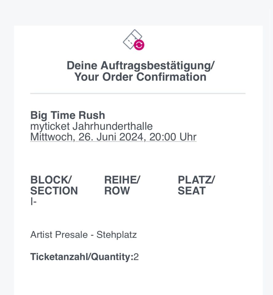 2x Big Time Rush Mittwoch, 26. Juni 2024, 20:00 Uhr in Essen