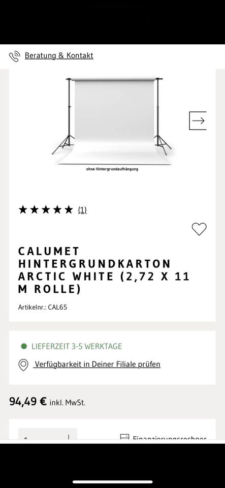 CALUMET Hintergrundkarton Farbe Arctic White, Fotohintergrund in Halberstadt