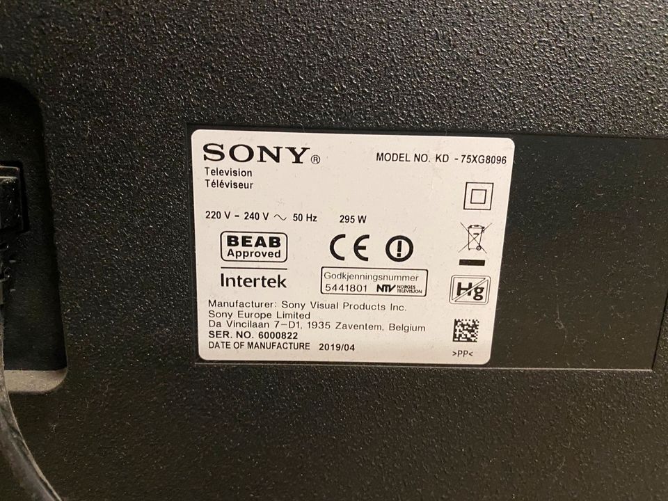 Sony Bravia 75 Zoll (defekt) in Dietenheim