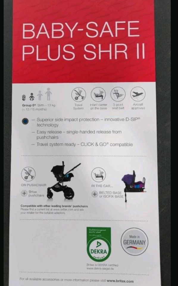 Babyschale Römer Britax Baby-Safe Plus SHR II in Ingolstadt