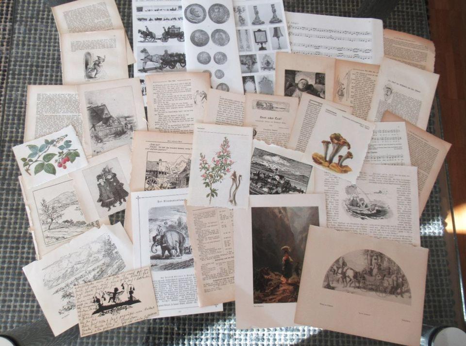 Alte Buchseiten Notenblätter Basteln Scrapbooking Journal 3 in Lörrach