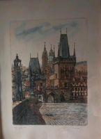 Original Radierung,  Prag, Karlsbrücke, 15 x 20,5/22,5 x 31 cm Niedersachsen - Braunschweig Vorschau