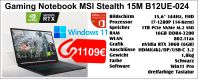 Gaming Notebook MSI Stealth 15M RTX 3060 (6GB) Neu mit Rechnung Hessen - Wetzlar Vorschau