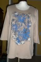 Damen-T-Shirt, Gr. 42 "Fabiani Gitta" beige mit blauem Muster Rheinland-Pfalz - Alsheim Vorschau