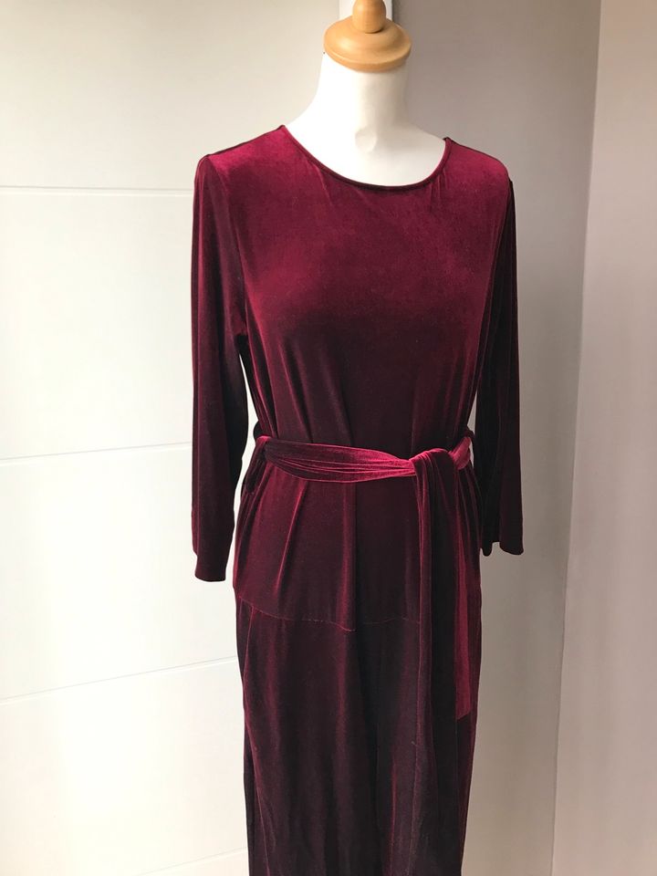 Jumpsuit Hosenanzug Samt Stretch Bordeaux Rot Gr.36 in Laer