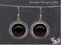 Ohrhänger Vintage Style schwarz Ohrringe Glas silber rund 18mm Baden-Württemberg - Laudenbach Vorschau