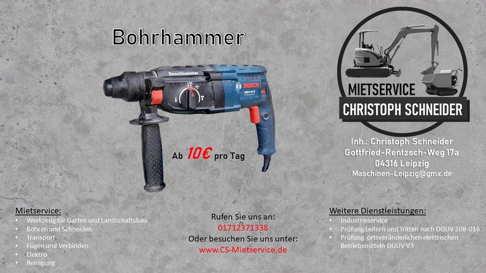 Bohrhammer Bosch GBH2-24D Stemmhammer 2,7J SDS-Plus mieten in Leipzig