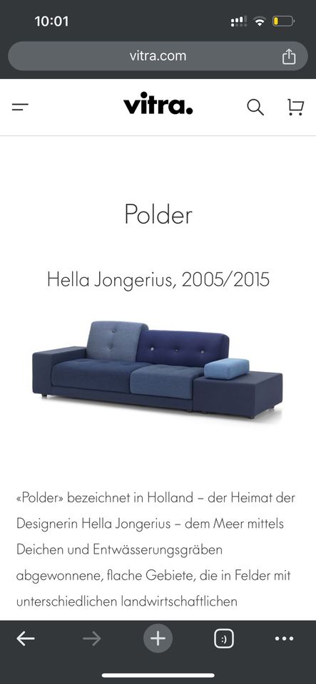 Vitra Polder Sofa Designklassiker in blau, TOP Zustand, Abholung in Darmstadt