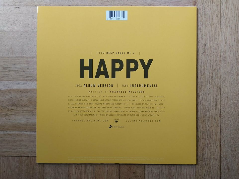 Pharell Williams - Happy (gelbes Vinyl neuwertig!) zu verkaufen in Dormagen