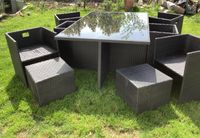 Gartenmöbel Set mit Glastisch schwarz Rheinland-Pfalz - Meudt Vorschau