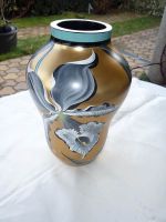 alte Vase Glas handbemalt Orchidee 24,5 Kunst CSSR Dresden - Innere Altstadt Vorschau