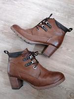 Marco Tozzi Stiefeletten mit Schnürung, Gr 38, cognac braun Hessen - Bad Hersfeld Vorschau