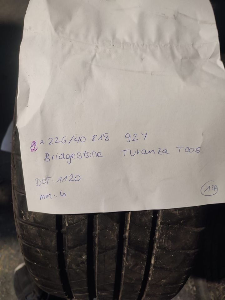 2x 225 40 R18 Sommerreifen- Bridgestone in Detmold