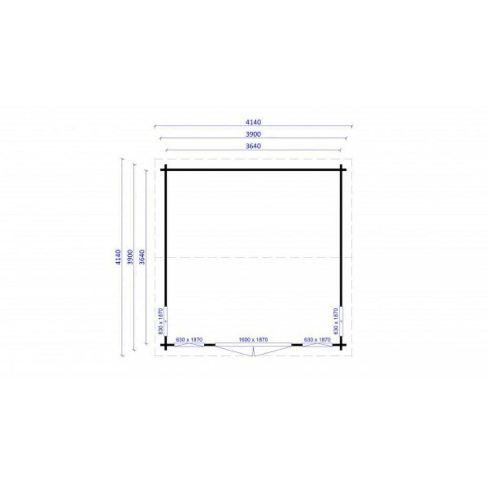 Gartenhaus Blockhaus Gerätehaus Holz 390x390cm, 40 mm, 403939 in Versmold