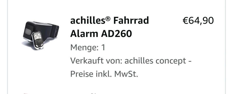 Achilles Fahrradalarm AD260 Funk-Alarmanlage in Duisburg