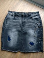 Desigual Jeans Rock 38 M Nieten Used Look Steinchen Nordrhein-Westfalen - Dormagen Vorschau