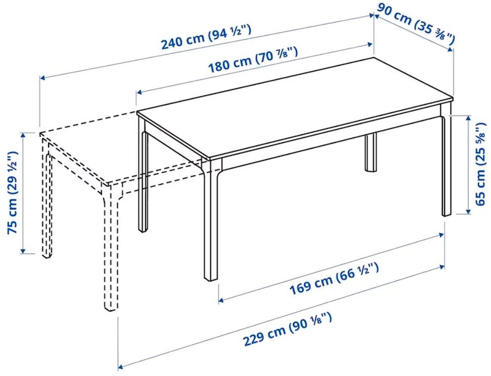 Ausziehtisch Esstisch weiß 180/240x90 cm Ekedalen Ikea in Speyer