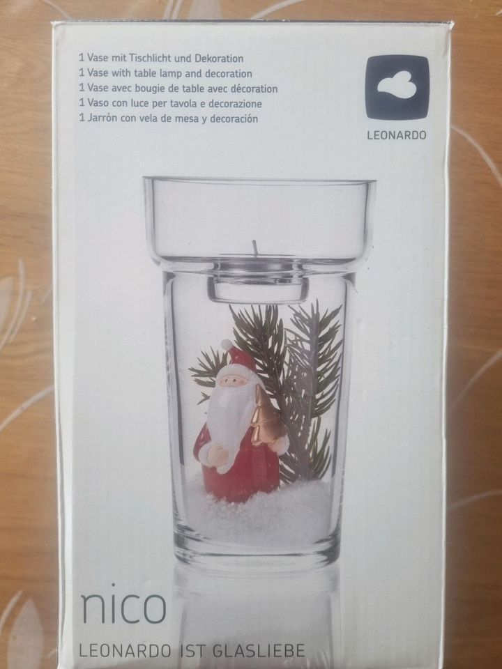 Teelichthalter Glas Weihnachten in Lunzenau