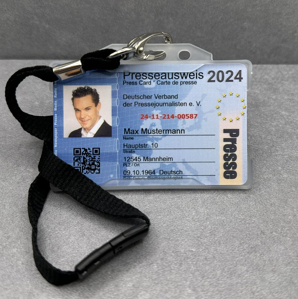 Presseausweis, Presse, ID Card - personalisiert, 2024 in Bretzenheim