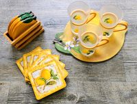 Heißgetränke Tee Set Gläser Tablett Untersetzer Kork Holz Lemon Nordrhein-Westfalen - Gelsenkirchen Vorschau