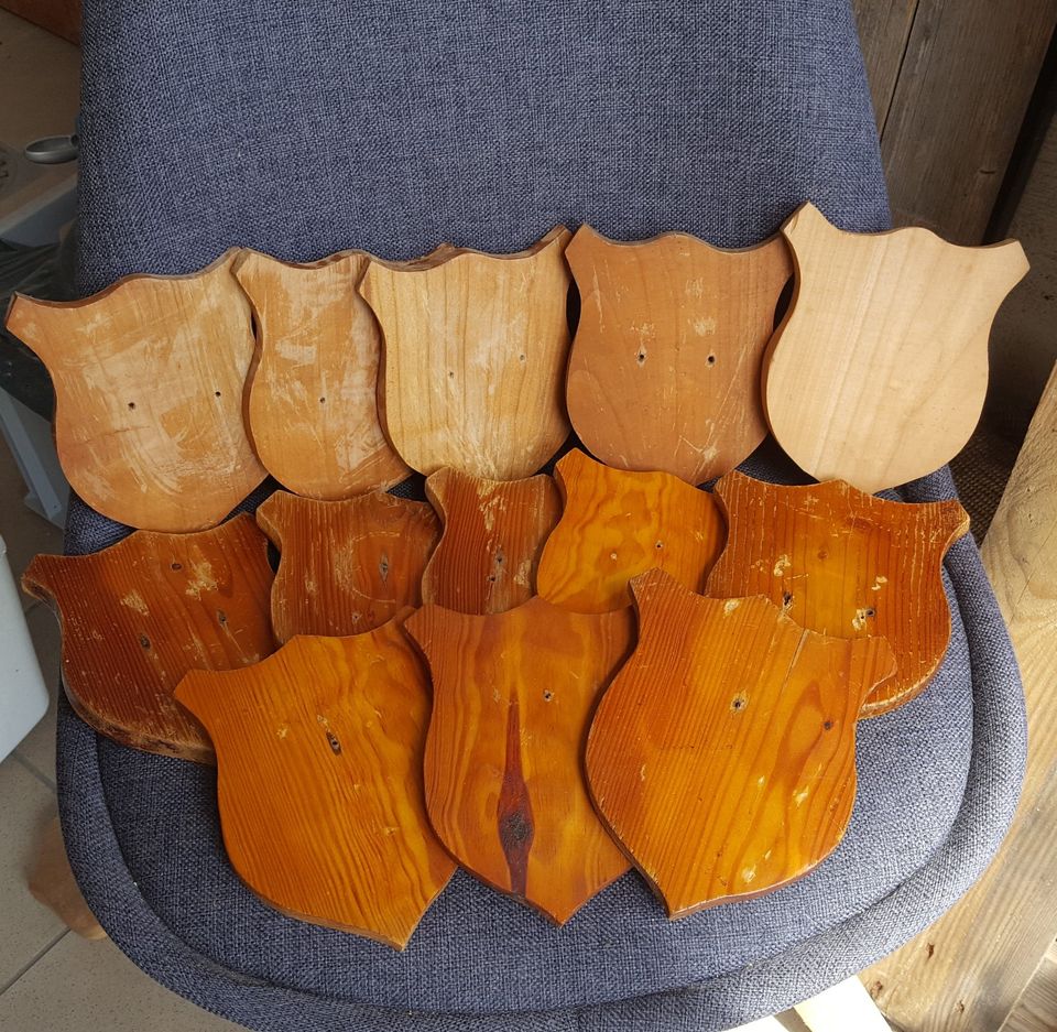 Gehörn/Geweih/Tropäenbrettchen aus Holz - 2,50 €/Stück in Pfarrkirchen
