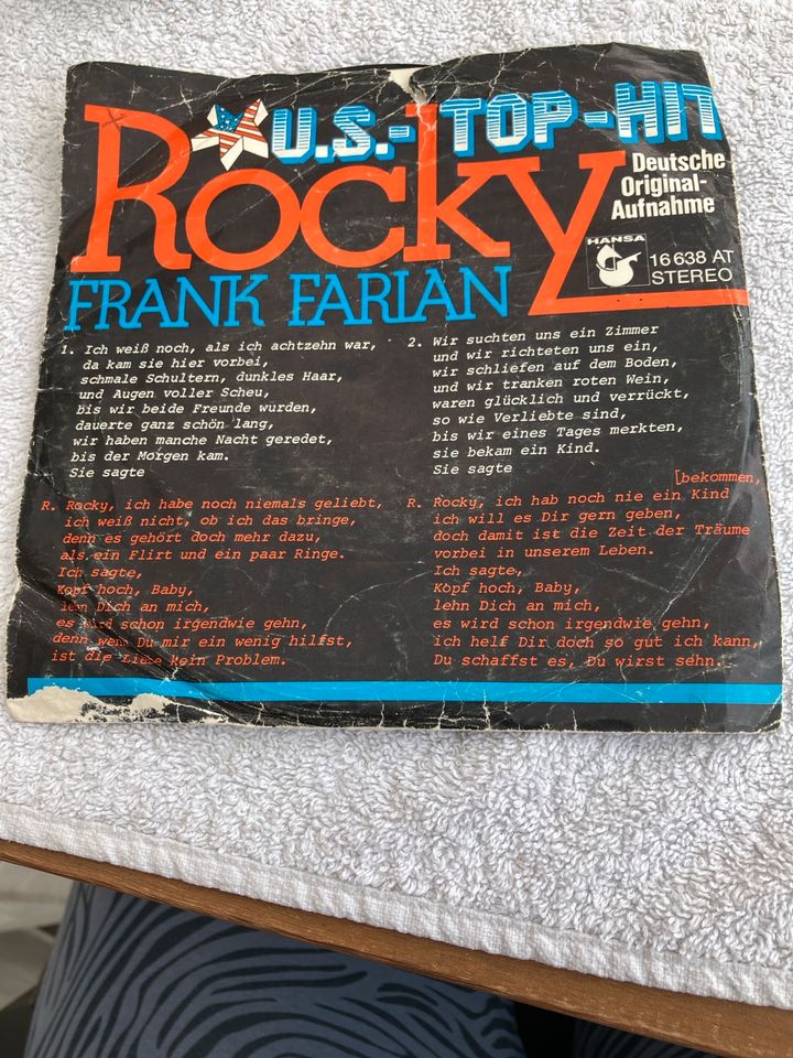 LP Vinyl Single klein Frank Farian Rocky in Raubling