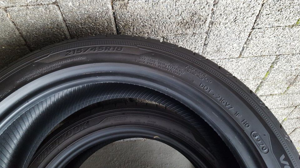 4x Sommerreifen 215/45R18 89V HANKOOK 7mm DOT 3920 Sommer Reifen in Köln