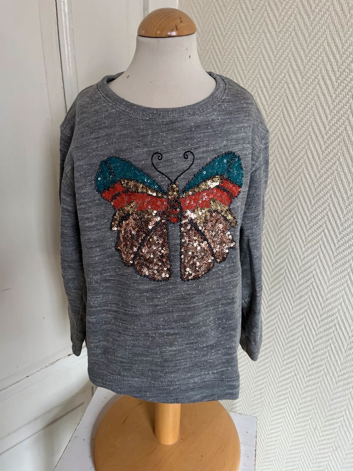 Pullover Sweater Glitzer Pailletten Schmetterling Zara 122 in Weimar