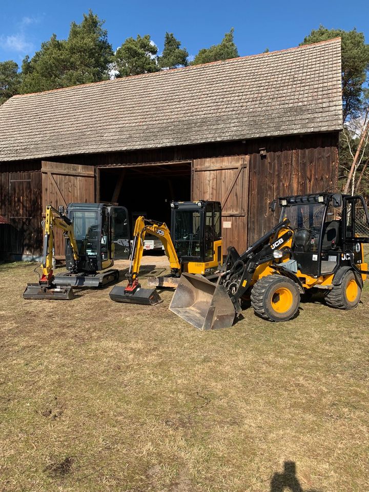 Minibagger Bagger Radlader Baumaschinen Mieten Vermieten in Bersteland