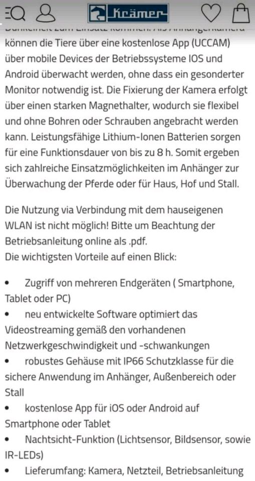Kerbel Kamera Smart Cam Anhänger Kamera in Bodenwerder