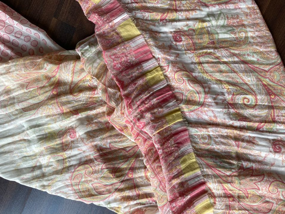 Shingora, Halstuch, Schal, rosa rot gelb, Wolle/Seide, 200x110 in Düsseldorf