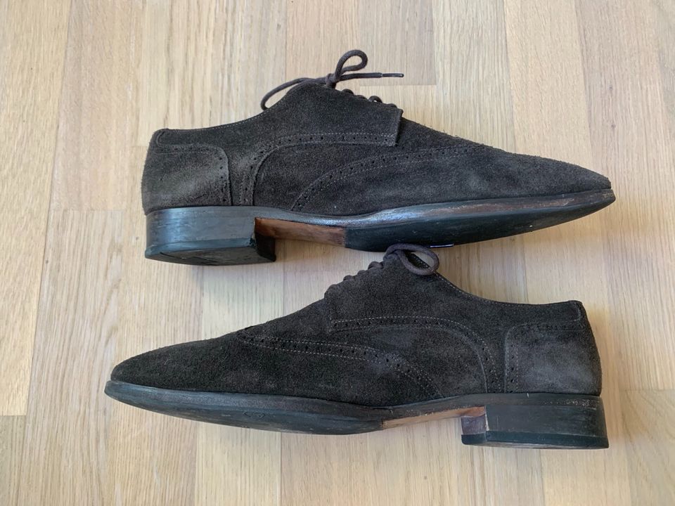 Tom Rusborg, Anzugschuh, Velour-Dunkelbraun, Gr. 42.5 in München