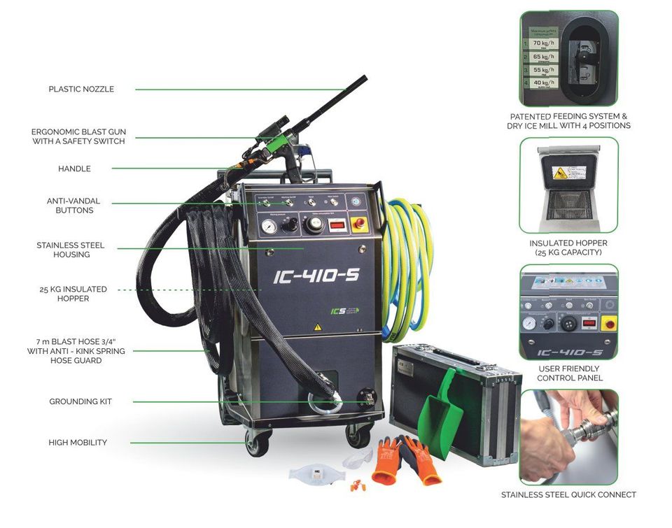 NEU Trockeneisstrahlgerät IC410S MAX 4-Positionen-Mahlsystem in Reichertshofen