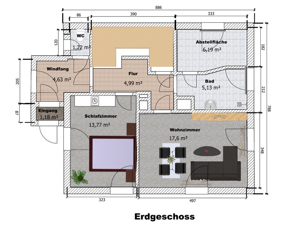 Zentral UND ruhig gelegenes EFH (105 m² + 40 m² Ausbaureserve) auf 1.020 m² Grundstück in Annaberg in Annaberg-Buchholz