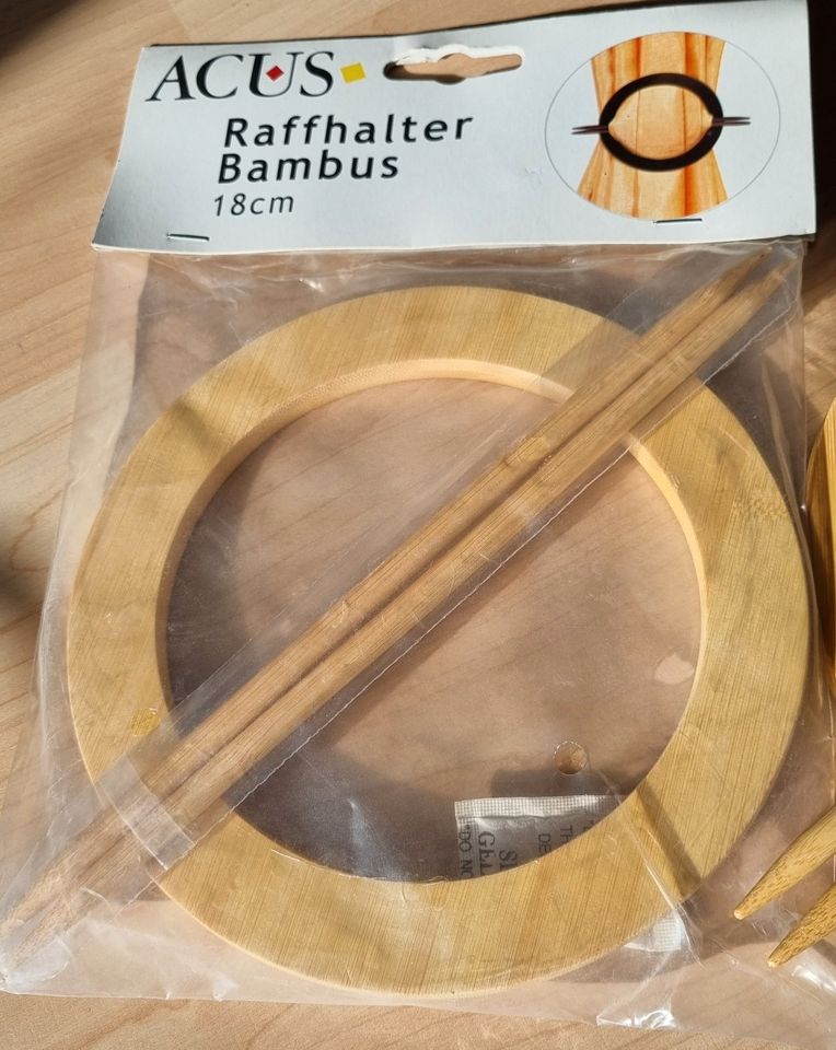2x ACUS Gardinenspange/Raffhalter Bambus, neuwertig in Dossenheim