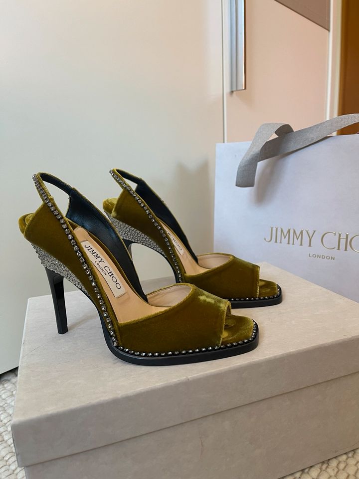 Original Jimmy Choo Velvet W/Crystal Trim in Hamburg