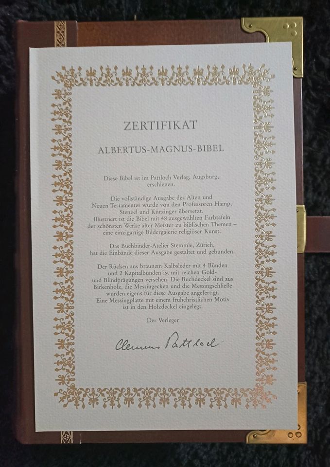 Albertus Magnus Bibel mit Zertifikat in Würzburg