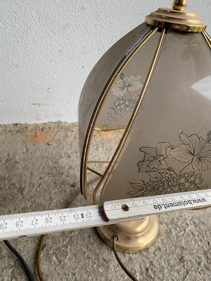 2 x Stehlampe Tischlampe Glas Gold 40 cm 85 cm in Overath