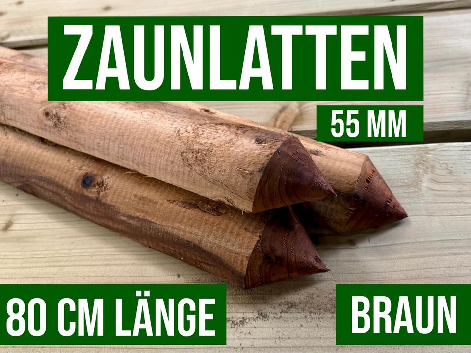 Zaunlatte Leiste Senkrecht Jägerzaun Holz Zaun - 5,5 x 80 cm KDI in Lennestadt