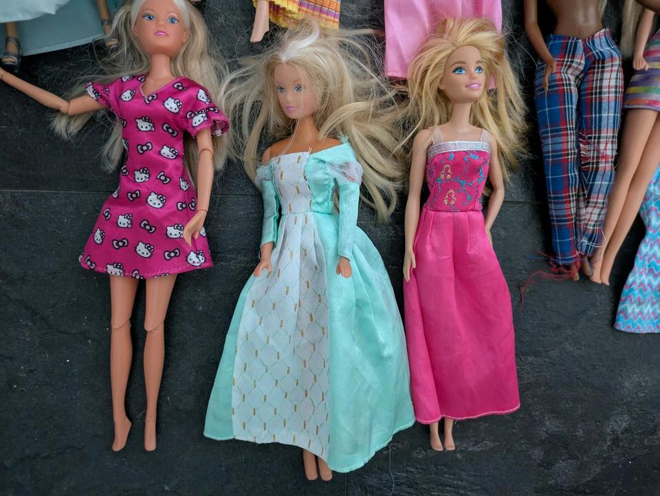 12 Barbies und andere Puppen inklusive Kleidung und Küche in Kissing