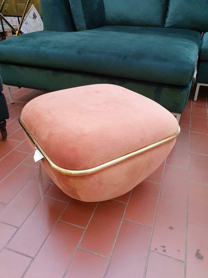 Hocker Pouf Rose Samt Gold Beistelltisch statt 359€ in Bremen