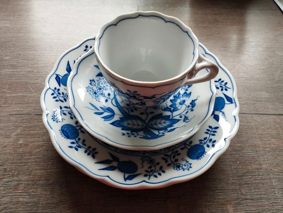 Kaffeegedeck Hutschenreuther blau/weiß in Lübeck