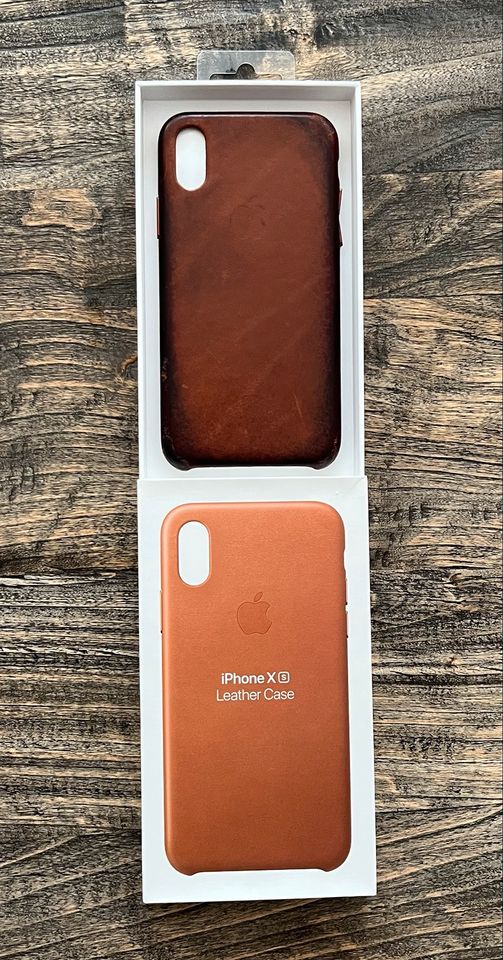 Original Apple IPhone XS Leather Case braune Lederschutzhülle in Roden