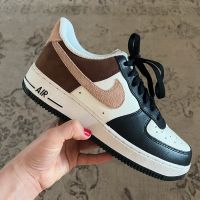 Nike Air Force 1 ‘07 Sneaker Weiß Braun Schwarz Größe 39 Düsseldorf - Pempelfort Vorschau