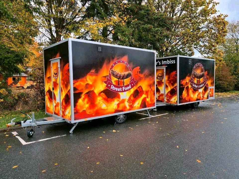 XXL Imbisswagen Imbissanhänger Grillwagen Verkaufswagen mieten zu vermieten leihen food truck zu vermieten street food anhänger  mobile küche Dönerwagen Crepes wagen Grillfest waffel Döner anhänger in Groß-Gerau