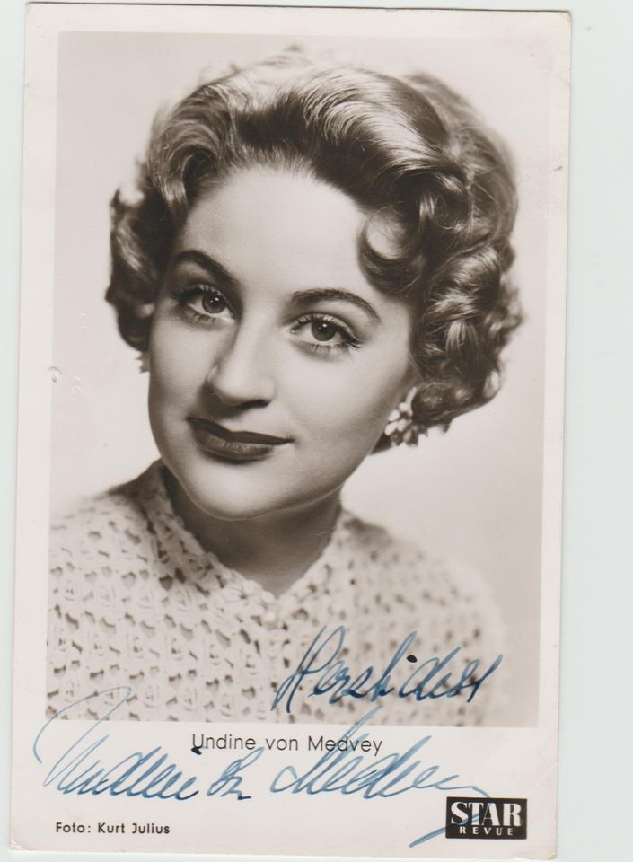 Autogrammkarte "Undine von Medvey" 1929-2004 Sängerin/Filmstar in Lübbecke 