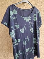 Blaues Shirt mit grünen Blumen, Größe 44 Nordrhein-Westfalen - Hagen Vorschau